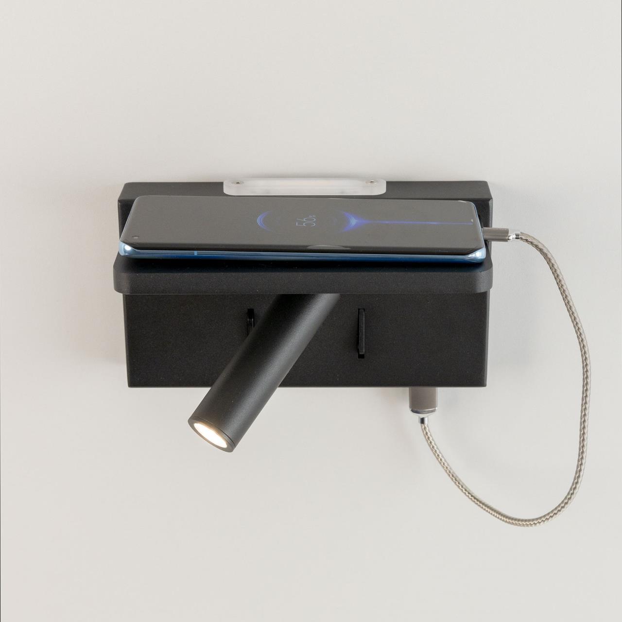 Светильник поворотный Citilux Декарт CL704370 LED USB Qi черный - фото 12