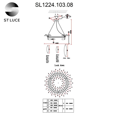 Схема с размерами ST Luce SL1224.103.08