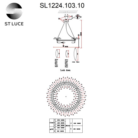 Схема с размерами ST Luce SL1224.103.10