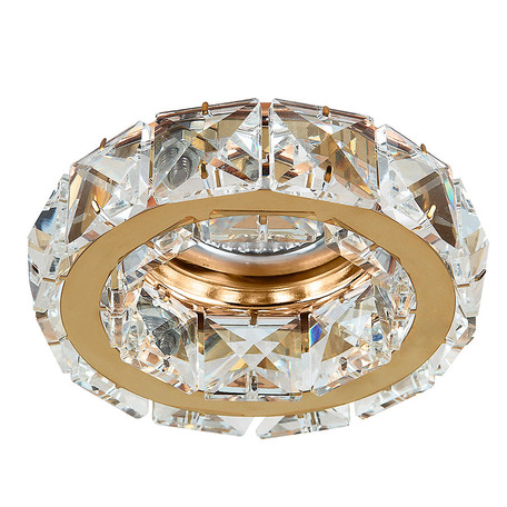 Встраиваемый светильник Azzardo Ester AZ1450, 1xGU10x50W, золото, прозрачный, хрусталь
