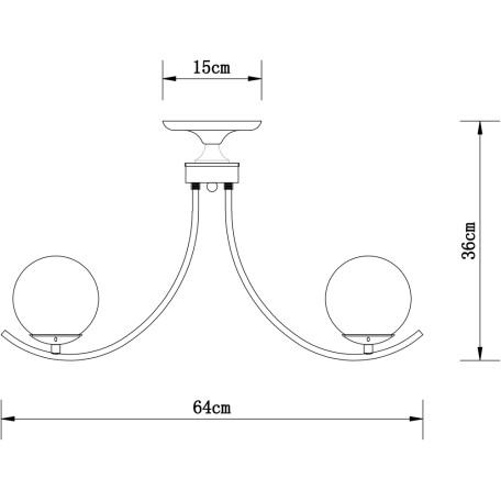 Схема с размерами Arte Lamp City A2715PL-5AB
