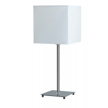 Настольная лампа Topdecor Lungo T1 01 01, 1xE14x40W, никель, белый, металл, текстиль