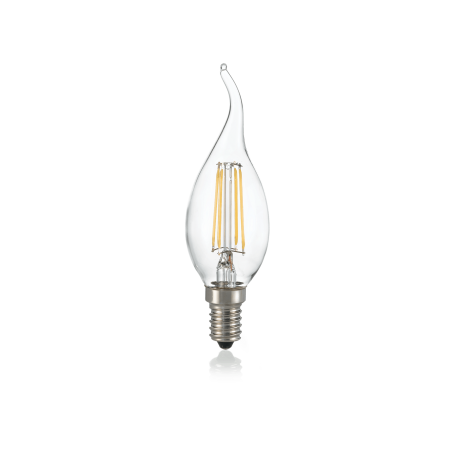 Филаментная светодиодная лампа Ideal Lux LAMPADINA CLASSIC E14 4W C.VENTO TRASP 3000K 101248 свеча на ветру E14 4W (теплый) 240V