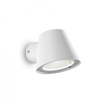 Настенный светильник Ideal Lux GAS AP1 BIANCO 091518, IP43, 1xGU10x28W, белый, металл, стекло
