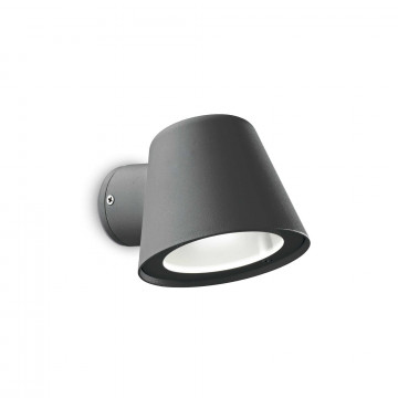 Настенный светильник Ideal Lux GAS AP1 ANTRACITE 091525, IP43, 1xGU10x28W, темно-серый, металл, стекло