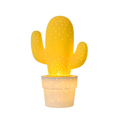 Настольная лампа Lucide Cactus 13513/01/34, 1xE14x40W, желтый, керамика