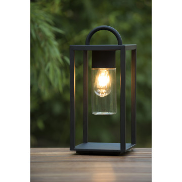 Садовый светильник Lucide Glimmer 14882/01/30, IP44, 1xE27x60W, прозрачный, черный, металл со стеклом - миниатюра 3