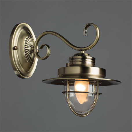 Бра Arte Lamp Lanterna A4579AP-1AB, 1xE27x60W, бронза, прозрачный, металл, металл со стеклом - миниатюра 2