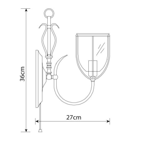 Схема с размерами Arte Lamp A6351AP-1AB