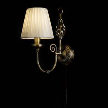 Бра Arte Lamp Zanzibar A8390AP-1AB, 1xE14x40W, бронза, белый, металл, текстиль - миниатюра 2
