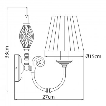 Схема с размерами Arte Lamp A8390AP-1AB