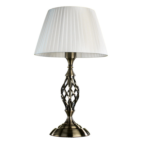 Настольная лампа Arte Lamp Zanzibar A8390LT-1AB, 1xE27x60W, бронза, белый, металл, текстиль