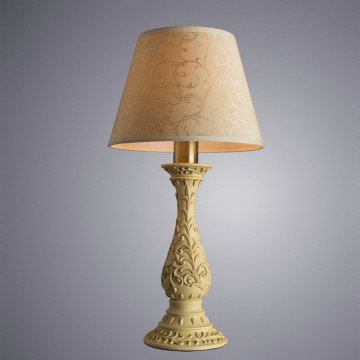 Настольная лампа Arte Lamp Ivory A9070LT-1AB, 1xE27x40W, бронза, бежевый, металл, пластик, текстиль - миниатюра 2