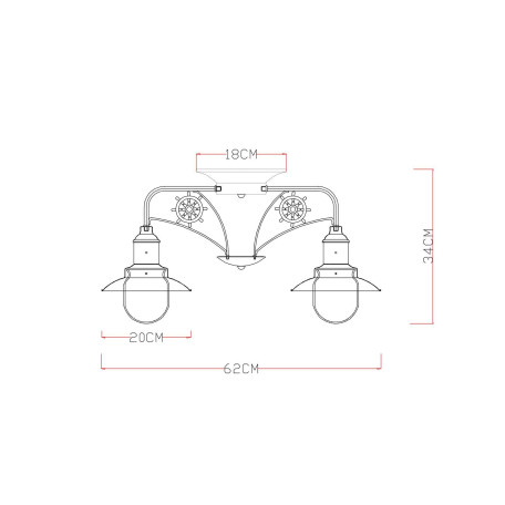 Схема с размерами Arte Lamp A4524PL-3AB
