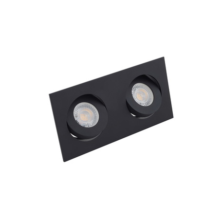 Встраиваемый светильник Denkirs DK2020-BK, 2xGU10x50W, черный, металл