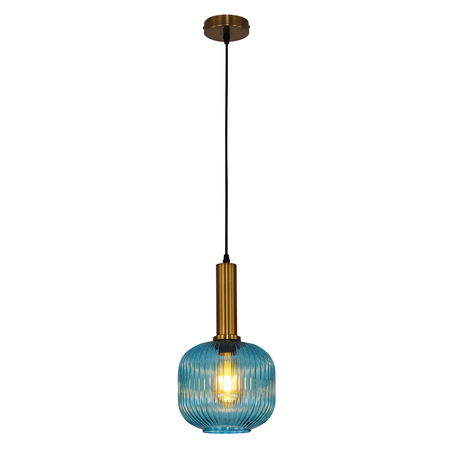 Светильник Omnilux Triscina OML-99416-01, 1xE27x40W, бронза, голубой, металл, стекло