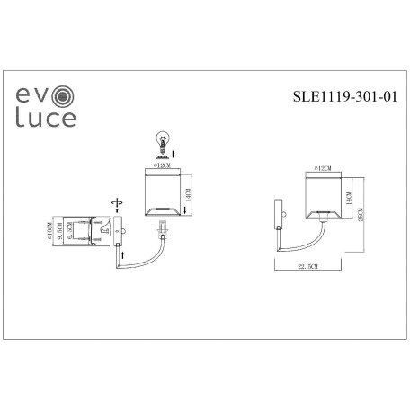 Схема с размерами ST Luce SLE1119-301-01