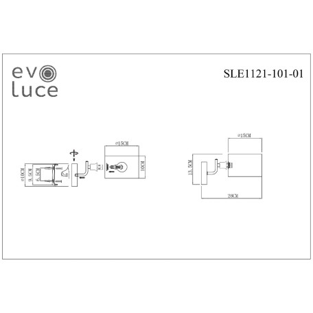 Схема с размерами ST Luce SLE1121-101-01