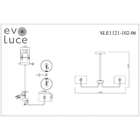 Схема с размерами ST Luce SLE1121-102-06