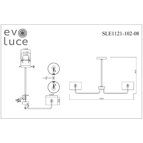 Схема с размерами ST Luce SLE1121-102-08