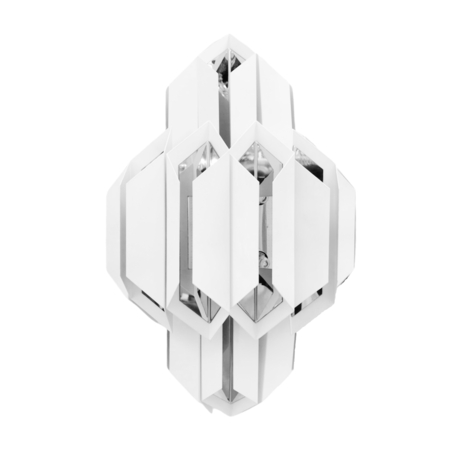 Настенный светильник Lumina Deco Piramid LDW 6021-2 WT+CHR, 2xE14x40W, хром, белый, металл