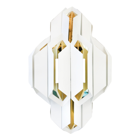 Настенный светильник Lumina Deco Piramid LDW 6021-2 WT+GD, 2xE14x40W, золото, белый, металл - миниатюра 1