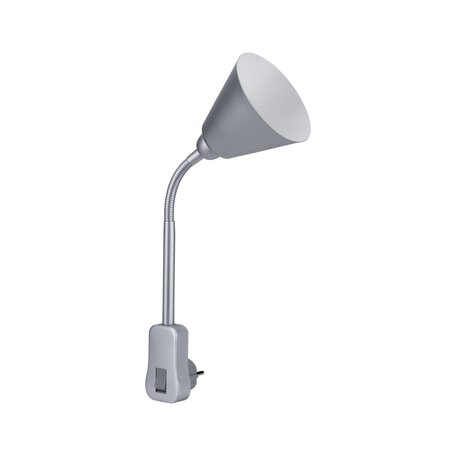 Штекерный светильник с регулировкой направления света Paulmann Junus 95429, 1xE14x20W, серый, пластик, металл
