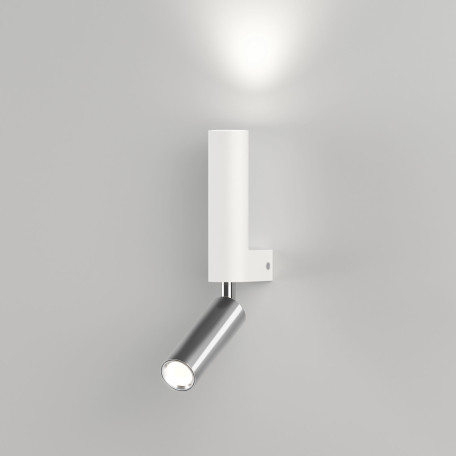 Настенный светодиодный светильник с регулировкой направления света Eurosvet Pitch 40020/1 LED белый/хром (a061313), LED 6W 4200K 300lm CRI>70