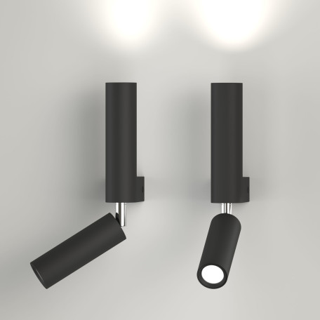 Настенный светодиодный светильник с регулировкой направления света Eurosvet Pitch 40020/1 LED черный (a061304), LED 6W 4200K 300lm CRI>70 - миниатюра 2