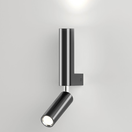 Настенный светодиодный светильник с регулировкой направления света Eurosvet Pitch 40020/1 LED черный жемчуг (a061309), LED 6W 4200K 300lm CRI>70