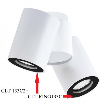Потолочный светильник с регулировкой направления света Crystal Lux CLT 133C2 1400/115, 2xGU10x50W - миниатюра 2