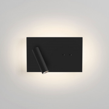 Настенный светодиодный светильник с регулировкой направления света с дополнительной подсветкой Astro Edge Mini 1352019 (8409), LED 13,8W 2700K 261lm CRI80, черный, металл