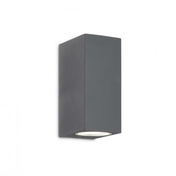 Настенный светильник Ideal Lux UP AP2 ANTRACITE 115337, IP44, 2xG9x15W, темно-серый, металл, стекло - миниатюра 1