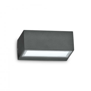 Настенный светильник Ideal Lux TWIN AP1 ANTRACITE 115368, IP44, 1xG9x28W, серый, металл, стекло
