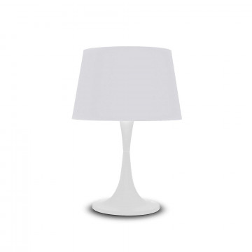 Настольная лампа Ideal Lux LONDON TL1 BIG BIANCO 110448, 1xE27x60W, белый, металл, текстиль