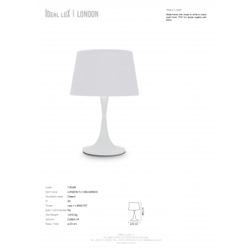 Схема с размерами Ideal Lux 110448