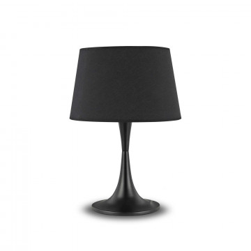 Настольная лампа Ideal Lux LONDON TL1 BIG NERO 110455, 1xE27x60W, черный, металл, текстиль - миниатюра 1