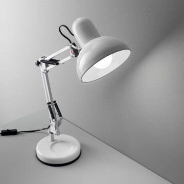 Настольная лампа Ideal Lux KELLY TL1 BIANCO 108117, 1xE27x42W, белый, металл - миниатюра 2