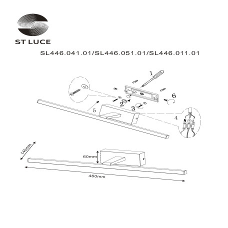 Схема с размерами ST Luce SL446.041.01