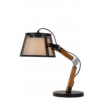 Настольная лампа Lucide Aldgate 20509/81/30, 1xE27x40W, коричневый, черный, дерево, металл, текстиль - миниатюра 5