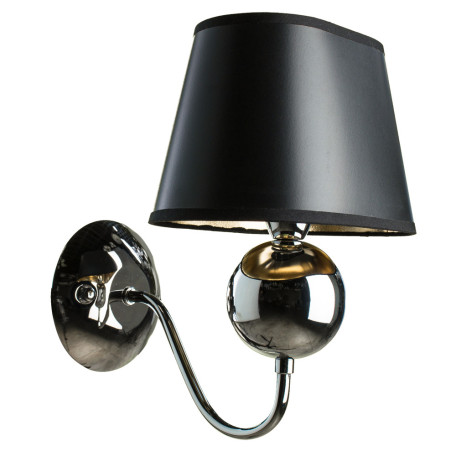 Бра Arte Lamp Turandot A4011AP-1CC, 1xE14x40W, хром, черный с золотом, металл, текстиль - миниатюра 1