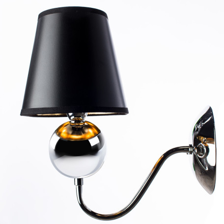 Бра Arte Lamp Turandot A4011AP-1CC, 1xE14x40W, хром, черный с золотом, металл, текстиль - миниатюра 2