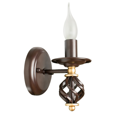Бра Arte Lamp Cartwheel A4550AP-1CK, 1xE14x60W, коричневый, металл, ковка
