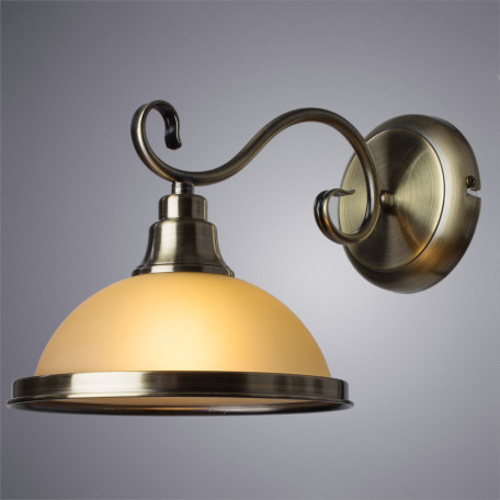 Бра Arte Lamp Safari A6905AP-1AB, 1xE27x60W, бронза, бежевый, металл, стекло - миниатюра 2