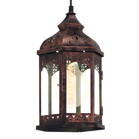 Подвесной светильник Eglo Trend & Vintage Cottage Chic Redford 1 49224, 1xE27x60W, медь, прозрачный, металл, металл со стеклом - миниатюра 2