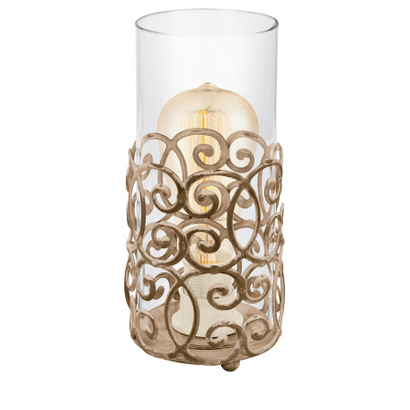 Настольная лампа Eglo Trend & Vintage Ethno Elegance Cardigan 49274, 1xE27x60W, коричневый, прозрачный, металл, стекло