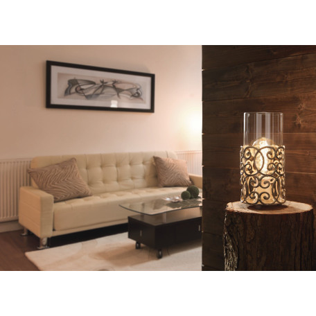 Настольная лампа Eglo Trend & Vintage Ethno Elegance Cardigan 49274, 1xE27x60W, коричневый, прозрачный, металл, стекло - миниатюра 3