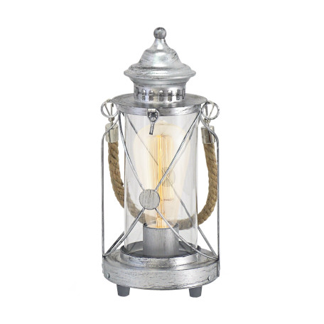 Настольная лампа Eglo Trend & Vintage Cottage Chic Bradford 49284, 1xE27x60W, серебро, прозрачный, канат, металл, стекло