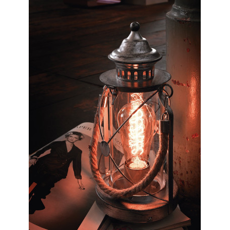Настольная лампа Eglo Trend & Vintage Cottage Chic Bradford 49284, 1xE27x60W, серебро, прозрачный, канат, металл, стекло - миниатюра 4