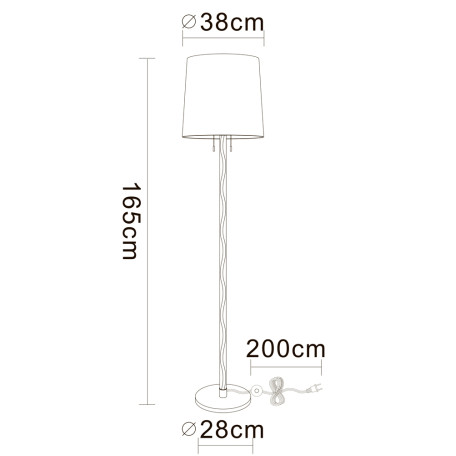 Схема с размерами Arte Lamp A4048PN-1CC